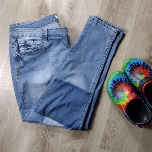 Kensie Blue Patch Skinny Jean EUC